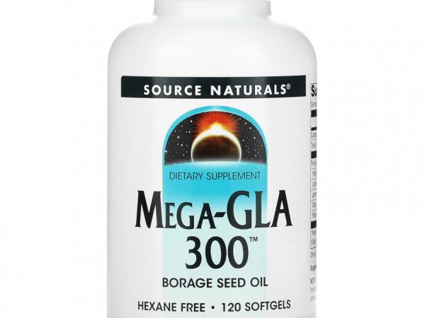 Source Naturals, Mega-GLA 300, 120 мягких таблеток