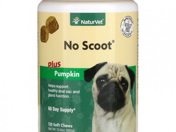 NaturVet, No Scoot Plus Pumpkin, для собак, 120 жевательных таблеток, 360 г (12,6 унции)