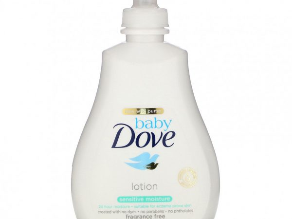 Dove, детский увлажняющий лосьон, для чувствительной кожи, без запаха, 384 мл (13 жидк. унций)