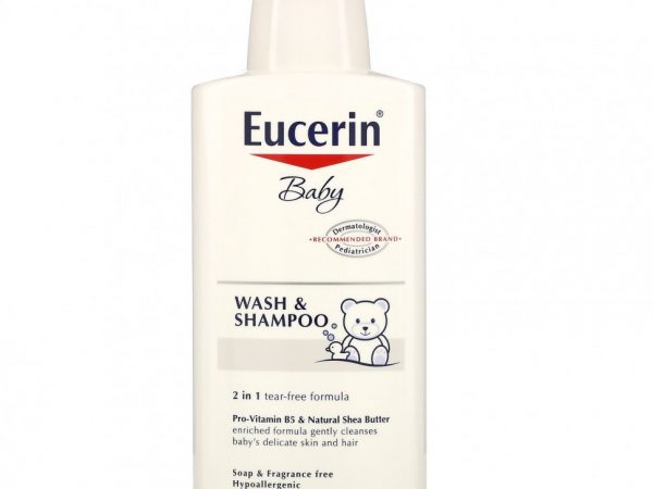 Eucerin, Baby, гель для душа и шампунь, без аромат, 400 мл (13,5 жидких унций)