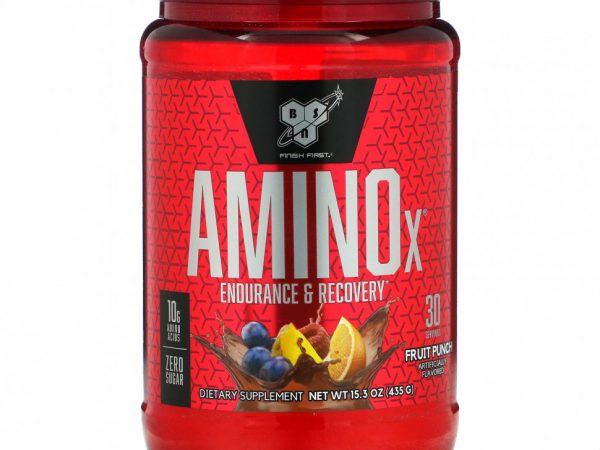 BSN, AminoX, выносливость и восстановление, фруктовый пунш, 435 г (15,3 унции)