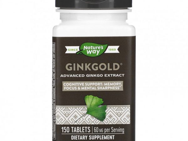 Nature's Way, Ginkgold, улучшенная формула экстракта гинкго, 60 мг, 150 таблеток