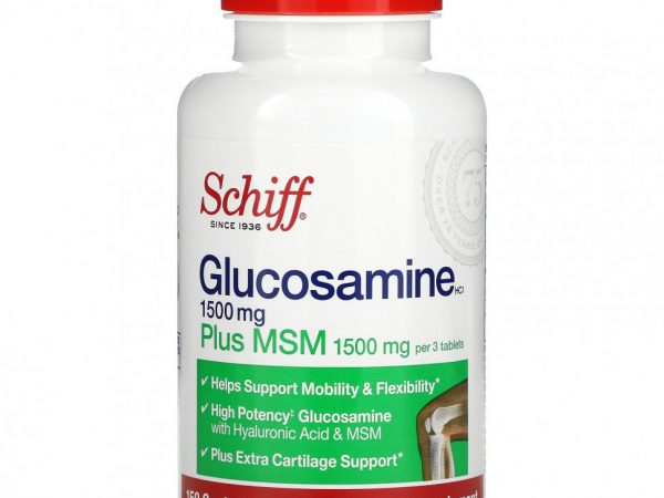 Schiff, глюкозамин с МСМ, 500 мг, 150 таблеток, покрытых оболочкой