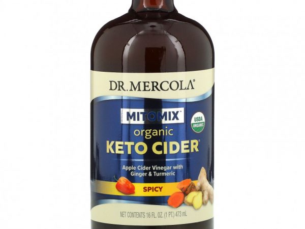 Dr. Mercola, органический яблочный кетоуксус, острый, 473 мл (16 унций)