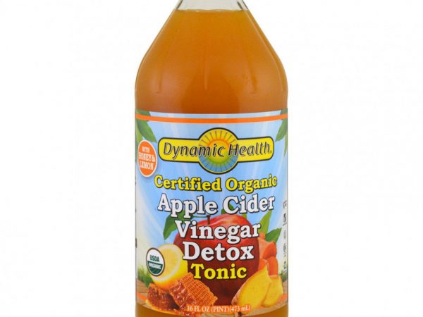 Dynamic Health Laboratories, Тоник для выведения токсинов с органическим яблочным уксусом, 16 жидких унций (473 мл)