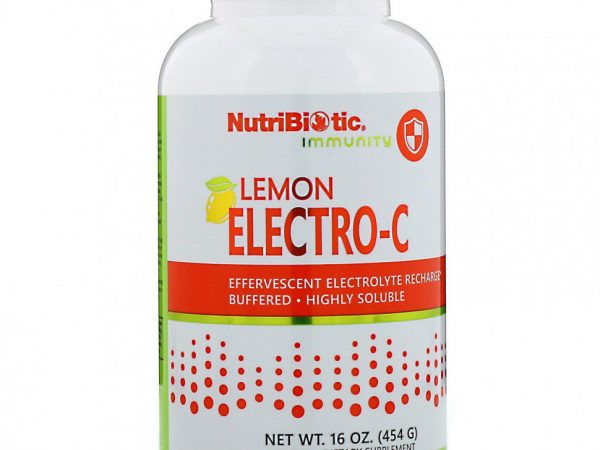 NutriBiotic, Immunity, Лимонный порошок Electro-C, 16 унций (454 г)
