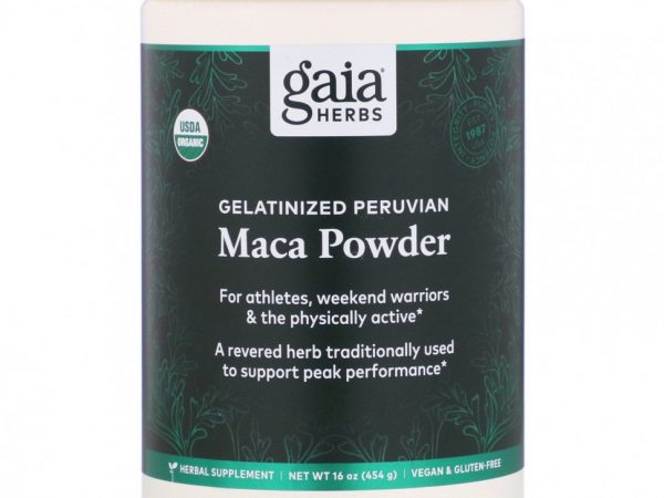 Gaia Herbs, Желатинизированный порошок из перуанской маки, 454 г (16 унций)