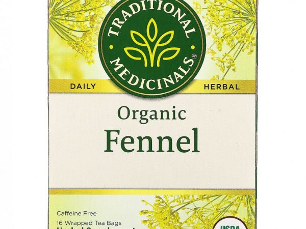 Traditional Medicinals, Органический фенхель, без кофеина, 16 чайных пакетиков в упаковке, 1,13 унции (32 г)
