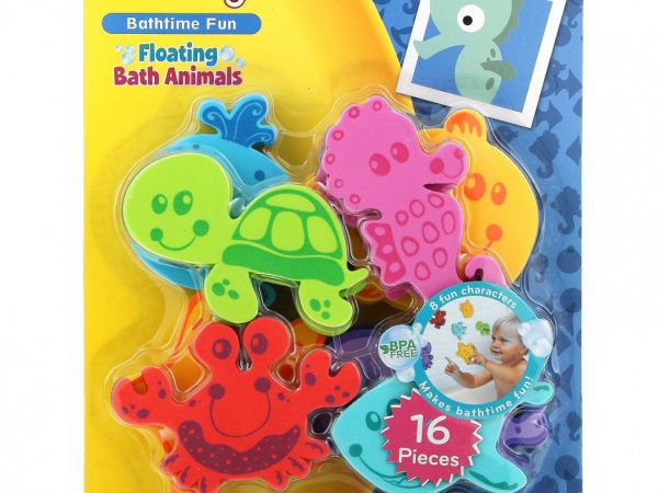 Nuby, Плавающие животные для ванн, для детей от 3 лет, 16 шт.