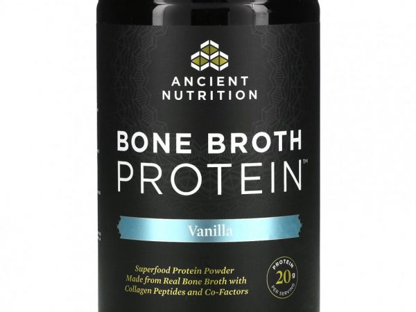 Dr. Axe / Ancient Nutrition, белок из костного бульона, со вкусом ванили, 492 г (17,4 унции)
