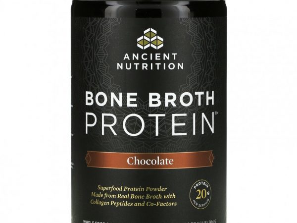 Dr. Axe / Ancient Nutrition, Bone Broth Protein, шоколад, 1,1 фунта (17,8 унции)