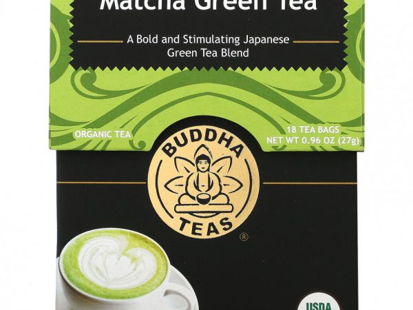 Buddha Teas, Organic Herbal Tea, зеленый матча, 18 чайных пакетиков, 27 г (0,95 унции)