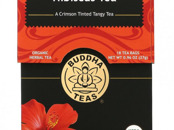 Buddha Teas, Organic Herbal Tea, цветок гибискуса, 18 чайных пакетиков, 27 г (0,95 унции)