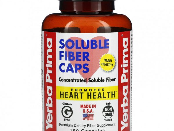 Yerba Prima, капсулы с растворимой клетчаткой, 180 капсул