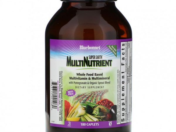 Bluebonnet Nutrition, Super Earth Multinutrient, без железа, 180 капсуловидных таблеток