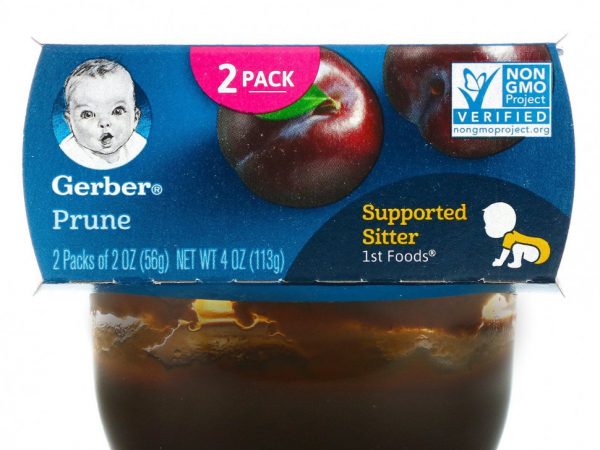 Gerber, пюре из чернослива, 2 баночки в упаковке, 56 г (2 унции) в каждой