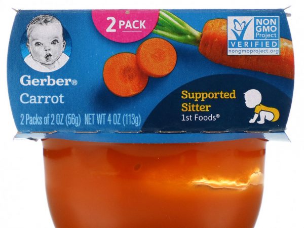 Gerber, морковь, 2 баночки по 56 г (2 унции)