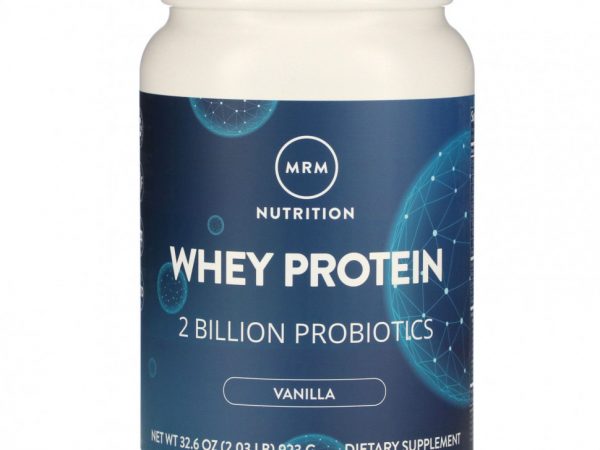 MRM, Сывороточный протеин, 2 миллиарда пробиотиков, ваниль, 2,03 фунта (923 г)