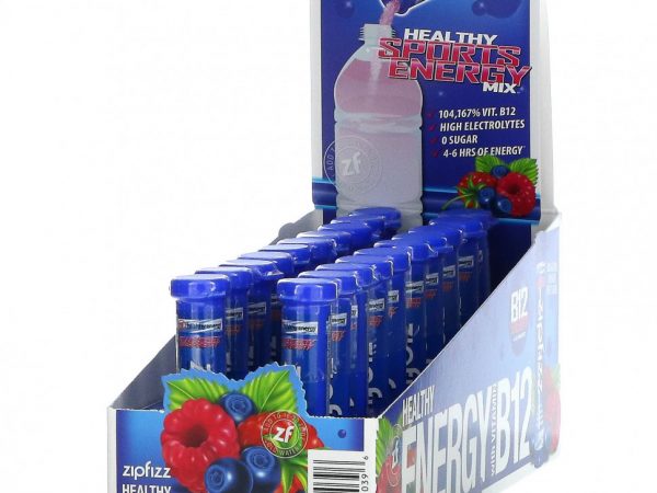 Zipfizz, Healthy Energy Mix With Vitamin B12, Blueberry Raspberry, 20 Tubes, 0.39 oz (11 g) Each