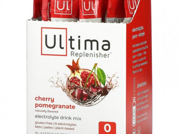 Ultima Replenisher, Электролитный порошок, вишня и гранат, 20 пакетиков по 3,4 г (0,12 унции)