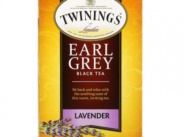 Twinings, 'Эрл Грей', черный чай с ароматом лаванды, 20 чайных пакетиков, 1,41 унции (40 г)