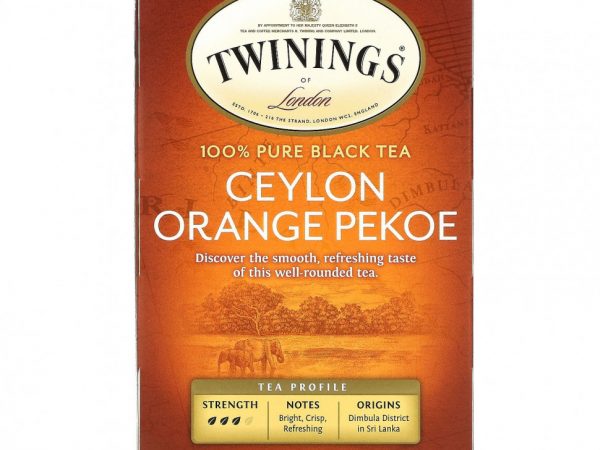 Twinings, Цейлонский апельсиновый чай Pekoe, 20 чайных пакетиков, 40 г (1,41 унции)