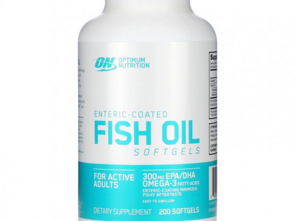Optimum Nutrition, Кишечнорастворимый рыбий жир, 200 мягких капсул