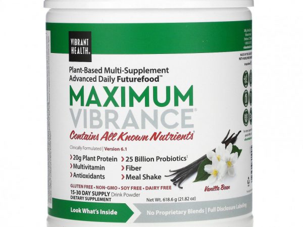 Vibrant Health, Maximum Vibrance, версия 6.1, стручок ванили, 618,6 г (21,82 унции)