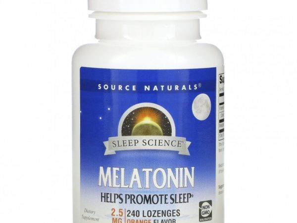 Source Naturals, Мелатонин, апельсин, 2,5 мг, 240 пастилок