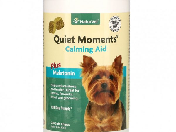 NaturVet, Quiet Moments, успокаивающее средство с мелатонином, 240 жевательных таблеток, 528 г (18,6 унции)