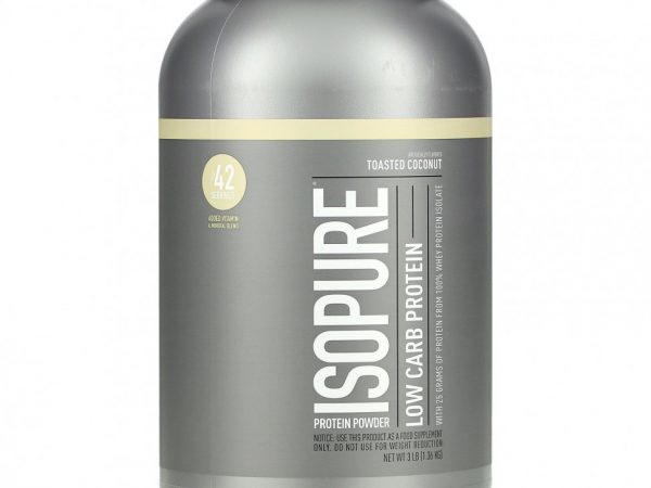 Isopure, Низкоуглеводный протеиновый порошок, жареный кокос, 1,36 кг (3 фунта)