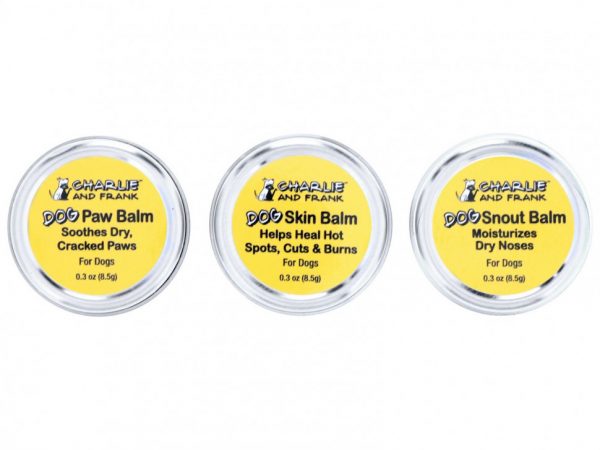 Charlie & Frank, набор бальзамов для собак, для лап, кожи и носа, 3 баночки по 8,5 г (0,3 унции)