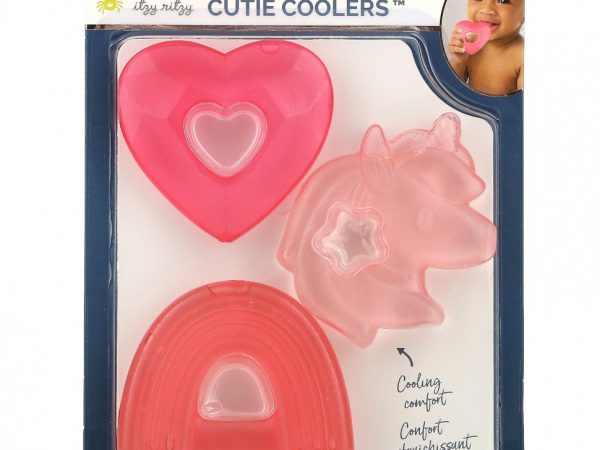itzy ritzy, Cutie Coolers, успокаивающие прорезыватели для зубов с водой, для детей от 3 месяцев, Magical, 3 прорезывателя