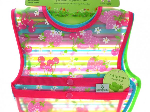 Green Sprouts, Нагрудники Snap & Go Wipe Off, 9-18 месяцев, 3 шт. В упаковке