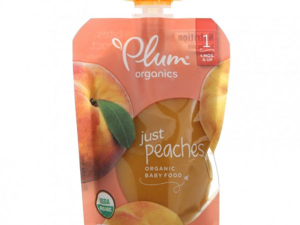 Plum Organics, органическое детское питание, для детей от 4 месяцев, персики, 99 г (3,5 унции)