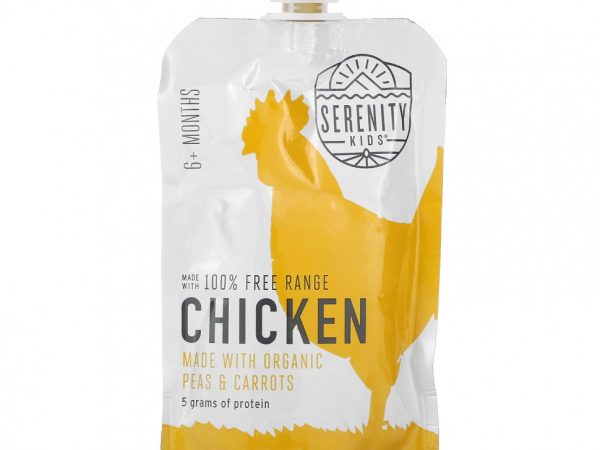 Serenity Kids, Курица с органическим горошком и морковью, от 6 месяцев, 99 г (3,5 унции)