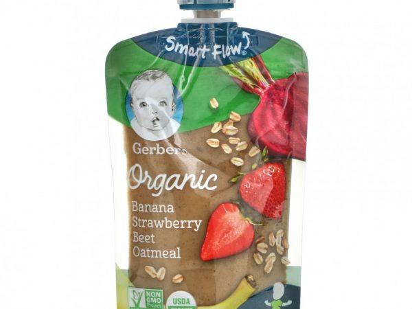 Gerber, Organic Banana, Strawberry, Beet, Oatmeal, Toddler, 12+ Months, 3.5 oz (99 g)