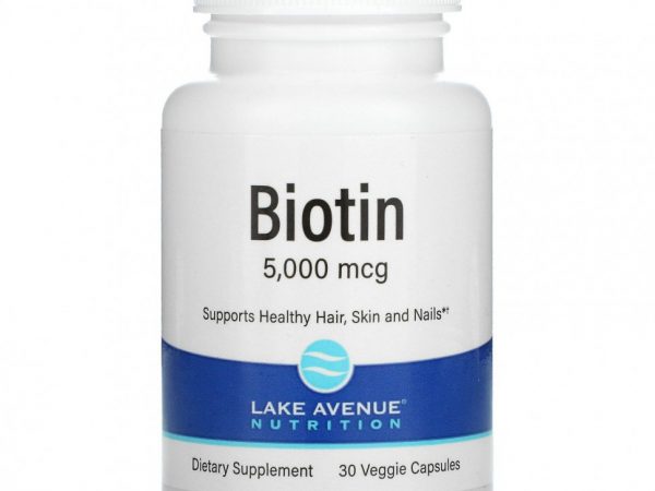 Lake Avenue Nutrition, биотин, 5000 мкг, 30 растительных капсул
