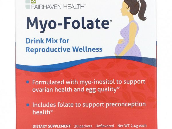 Fairhaven Health, мио-фолат, смесь для приготовления напитка для здоровья репродуктивной системы, без ароматизаторов, 30 пакетиков по 2,4 г
