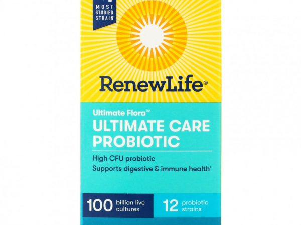 Renew Life, Ultimate Flora, пробиотик Ultimate Care, 100 млрд живых культур, 30 вегетарианских капсул