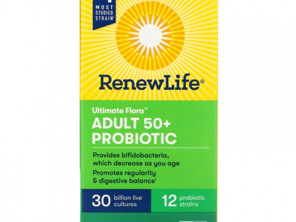 Renew Life, Ultimate Flora, пробиотик для взрослых старше 50 лет, 30 млрд живых культур, 30 вегетарианских капсул