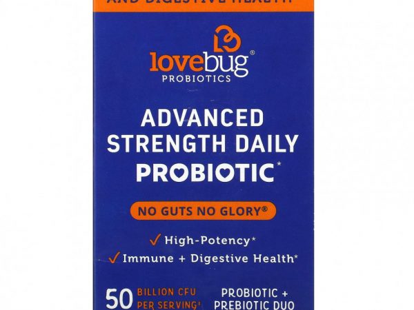 LoveBug Probiotics, Advanced Strength, пробиотик для ежедневного приема, 50 млрд КОЕ, 30 штук