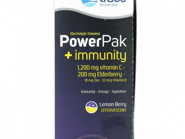 Trace Minerals ®, PowerPak + Immunity, лимон и ягоды, 30 пакетиков по 5,3 г (0,19 унции)