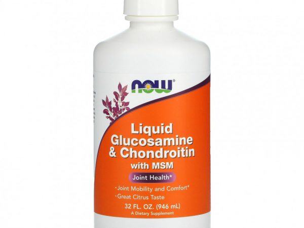 NOW Foods, Жидкий глюкозамин и хондроитин, с МСМ, цитрусовый вкус, 946 мл (32 жидких унции)