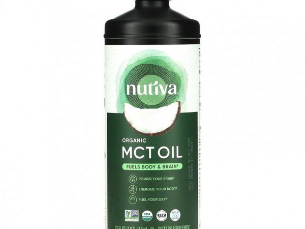 Nutiva, 100% органическое кокосовое масло со среднецепочечными триглицеридами, без ароматизаторов, 946 мл (32 жидк. Унции)