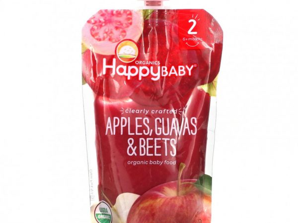 Happy Family Organics, Органическое детское питание, этап 2, для детей от 6 месяцев, яблоки, гуава и свекла, 113 г (4,0 унции)