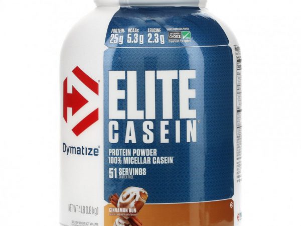 Dymatize Nutrition, Elite Casein, со вкусом булочки с корицей, 1,8 кг (4 фунта)