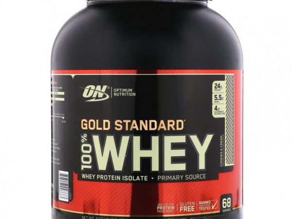 Optimum Nutrition, Gold Standard 100% Whey, сыворотка со вкусом печенья со сливками, 2,1 кг (4,63 фунта)