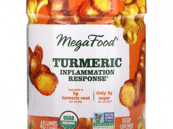 MegaFood, Куркума, против воспаления, 40 жевательных таблеток