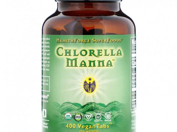 HealthForce Superfoods, Хлорелла манна, 400 веганских таблеток